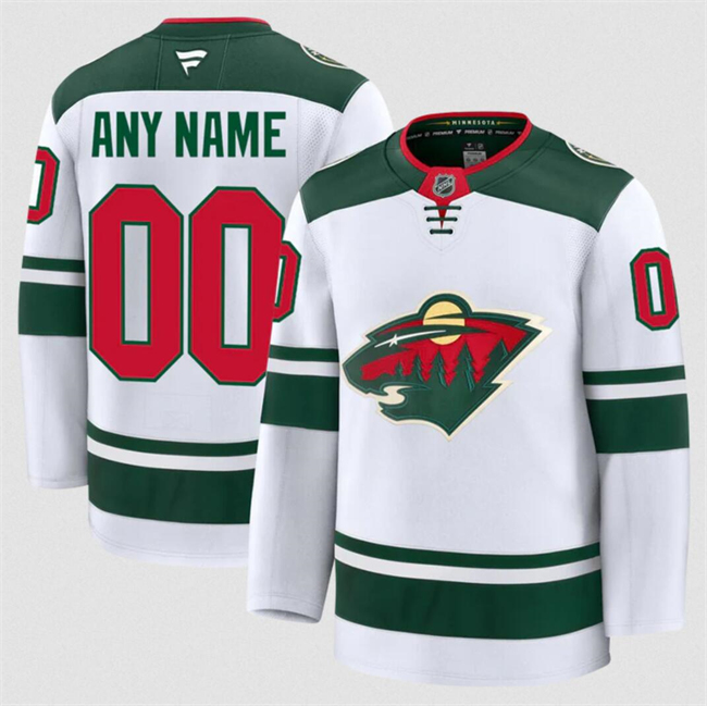 Men's White Minnesota Wild ACTIVE PLAYER Custom 2024-25 Away Stitched Hockey Jersey